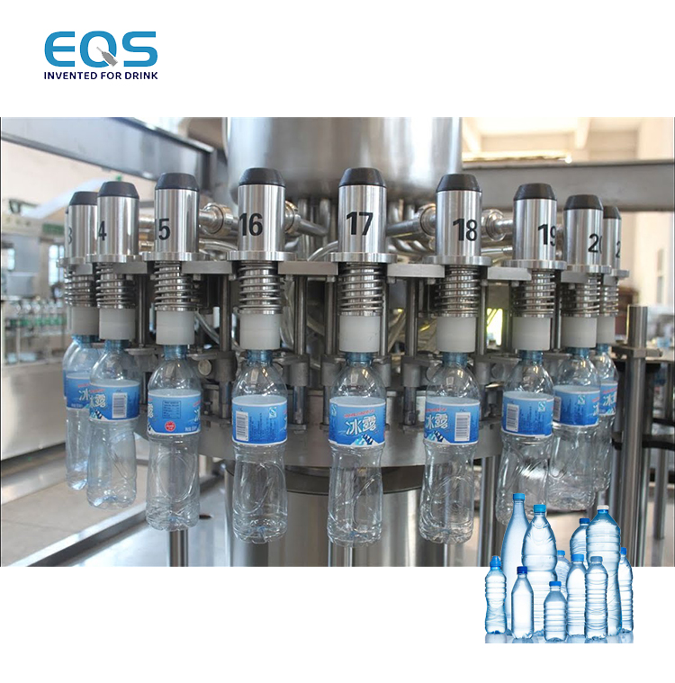 Automatic Rotary 3 In 1 Pet Plastic Bottled Purified Pure Mineral Spring Drinking Water Filling Machine